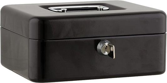 SAX cash box 20x16x9 cm, 5-compartment coin insert, BLACK