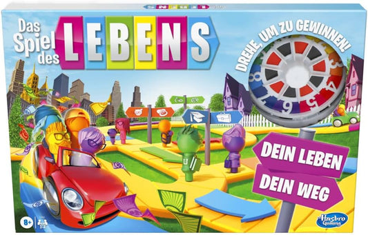 Hasbro Das Spiel des Lebens, Brettspiel für die ganze Familie für 2 – 4 Spieler, für Kinder ab 8 Jahren, enthält Bunte Stifte