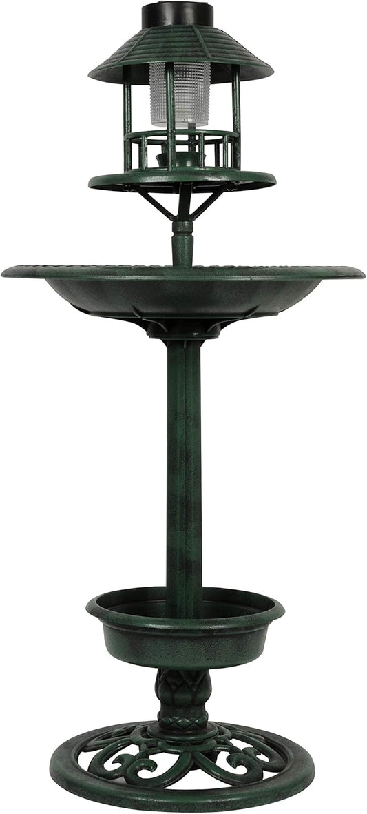 Outdoor Vogel Brunnen Tränke hotel solar licht LED 110cm